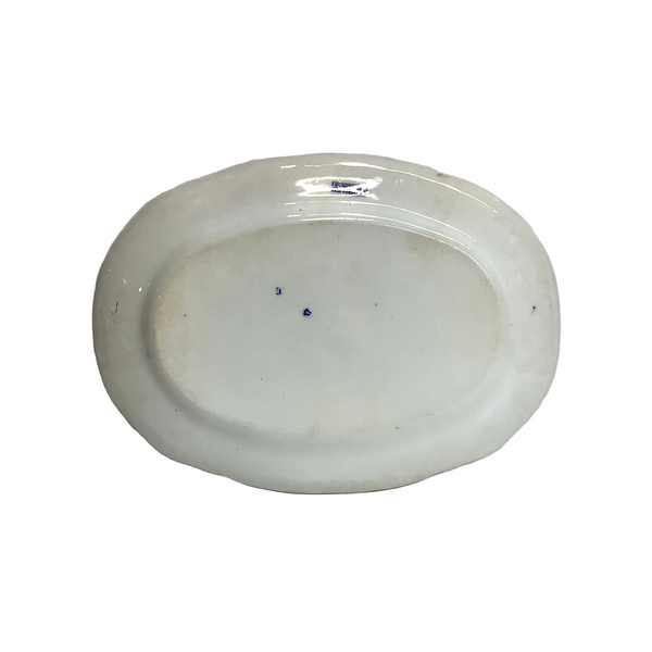 Vintage Blue & White Small Oval Platter