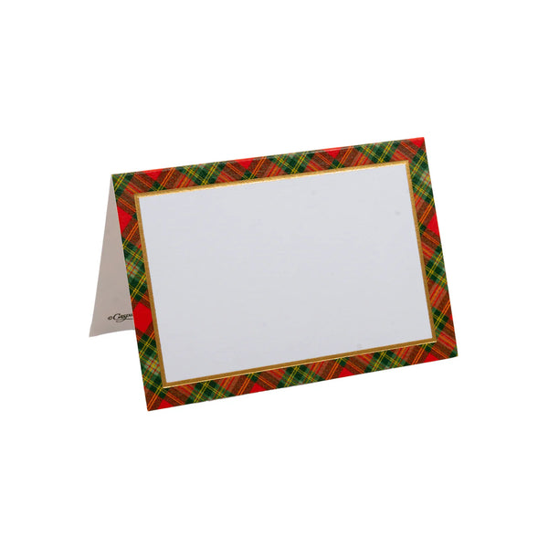 Tartan Red Foil Place Cards - 8 Per Package
