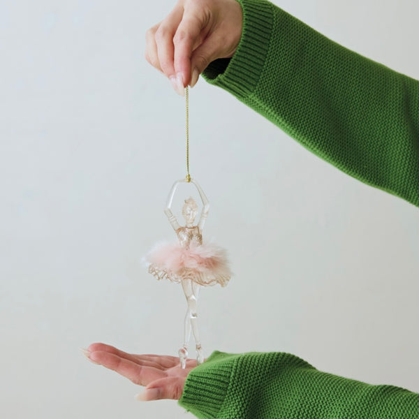 Pink Feathered Ballerina Ornament