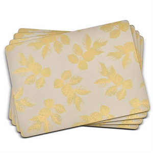 Sara Miller Etched Leaves Light Grey Placemats