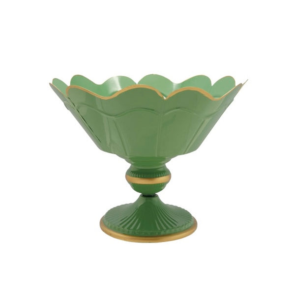 Metal Scalloped Footed Planter/Vase
