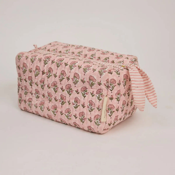 Organic Cotton Toiletry Bag - Ditsy Floral Blush