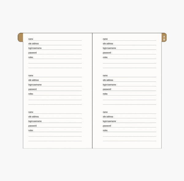 Internet Password Logbook - Amalfi Lemons