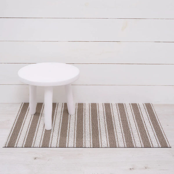 Chilewich Indoor/Outdoor Boardwalk Stripe Shag Floor Mat - Walnut