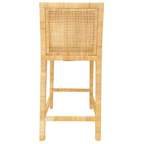 Balboa Natural Rattan Square Back Counter Stool