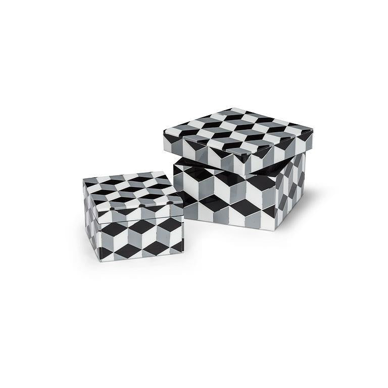 Mosaic Grey Square Box – Jacaranda Tree & Co