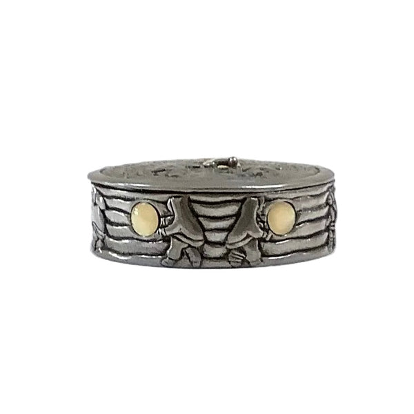 Vintage Lidded Pewter Trinket Box
