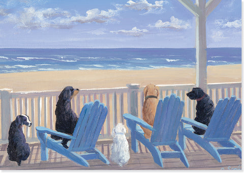Dogs In Deck Chairs Boxed Note Cards