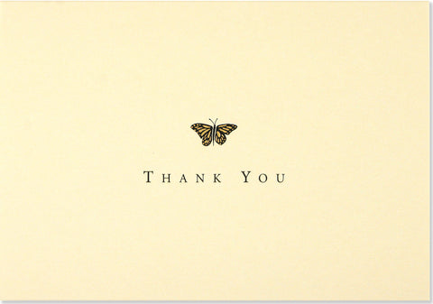 Gold Butterfly Thank You Notes