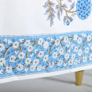 Lapis Blue Cotton Tablecloth