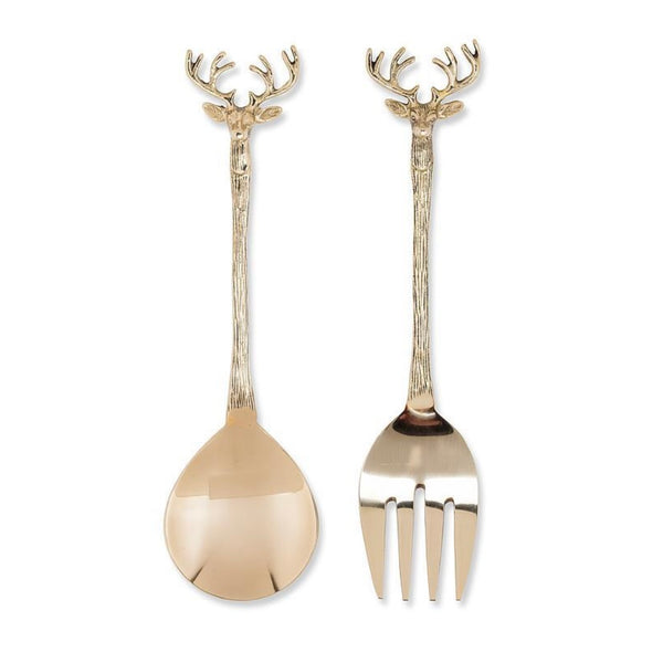 Stag Head Salad Servers