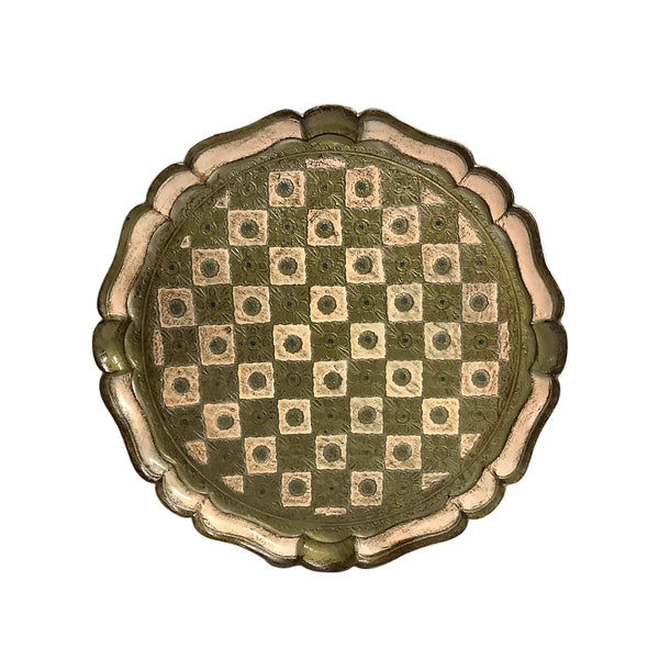 Vintage Florentine Gold & Pink Round Tray