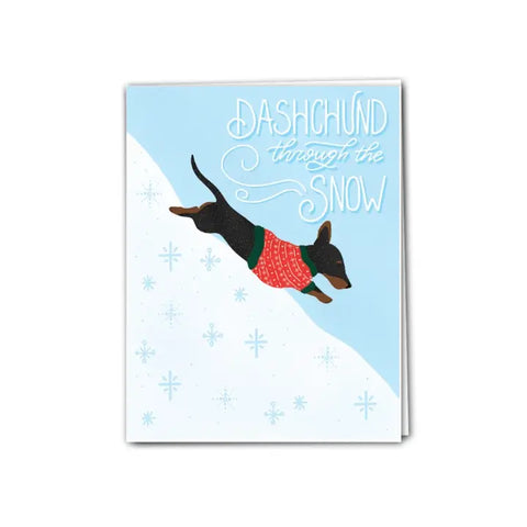 Daschund Through the Snow Card