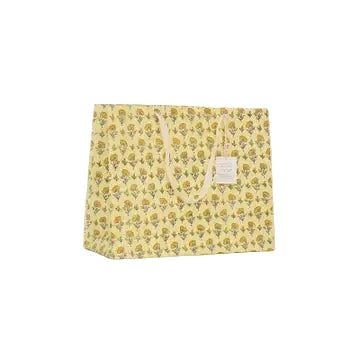 Hand Block Printed Gift Bags - Ditsy Floral Sunshine