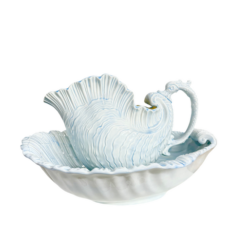 Vintage Shell Wash Basin & Pitcher