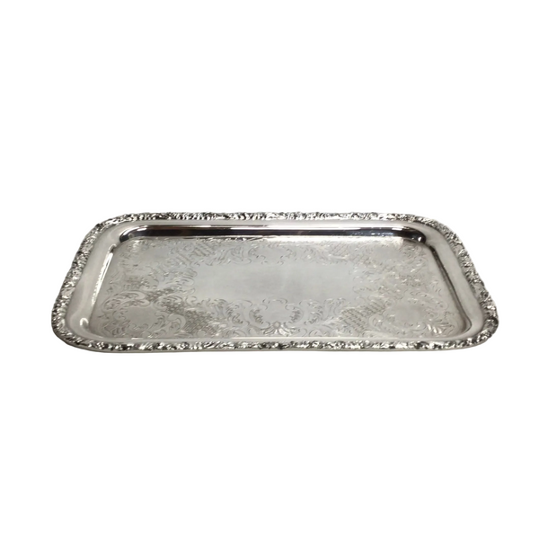 Vintage Rectangular Silver Tray