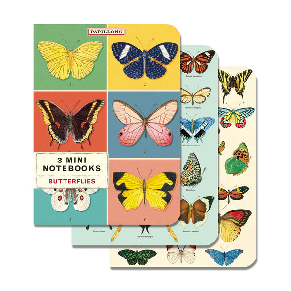 Set of 3 Mini Notebooks - Butterflies