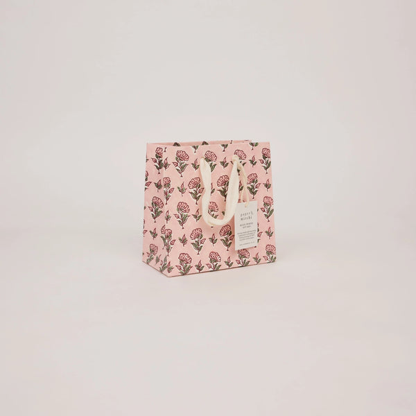 Hand Block Printed Gift Bags - Ditsy Floral Blush
