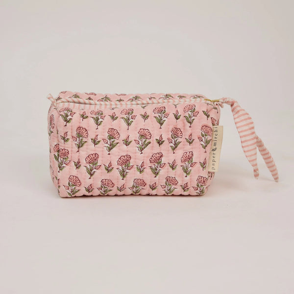 Organic Cotton Toiletry Bag - Ditsy Floral Blush