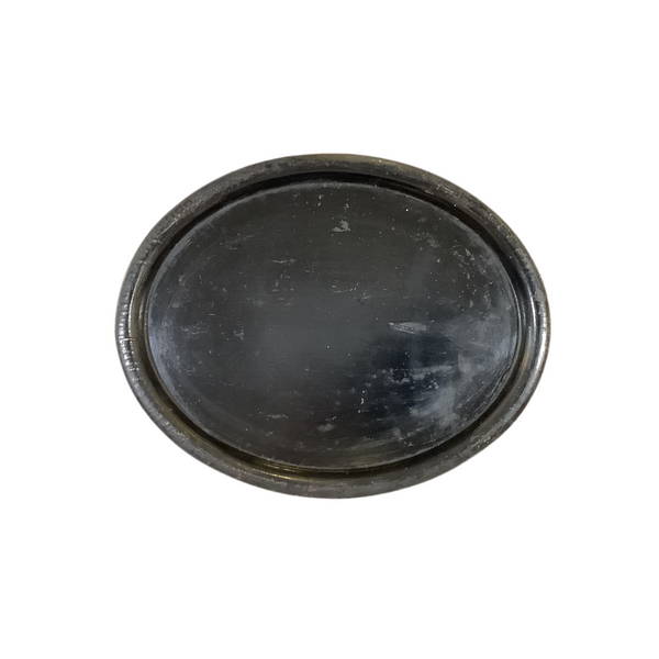 Vintage Black Metal Oval Tray
