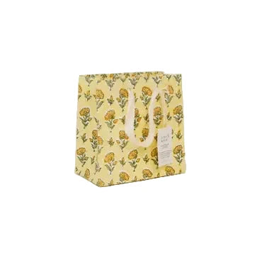 Hand Block Printed Gift Bags - Ditsy Floral Sunshine