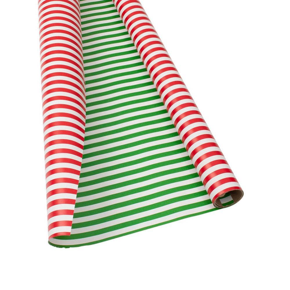 Club Stripe Red/Green Reversible Roll Wrap