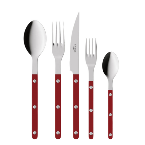 Sabre Paris Bistrot 5 Piece Place Setting - Burgundy (Brilliant Finish)