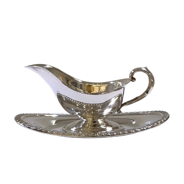 Vintage Siver Gravy Boat With Platter