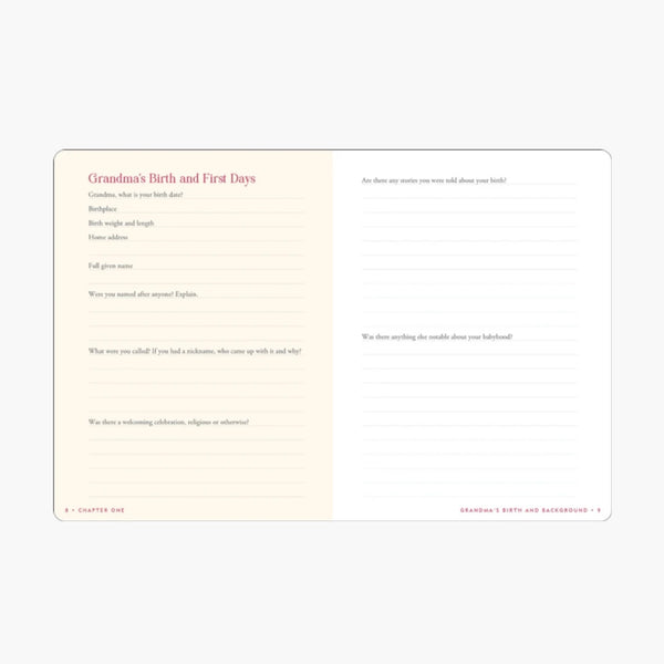 Grandma's Story - Keepsake Memory Journal