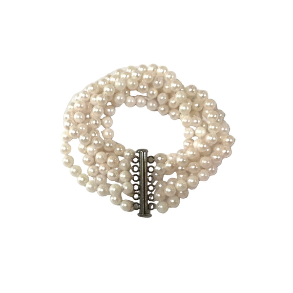 Vintage Pearl & Sterling Silver Bracelet