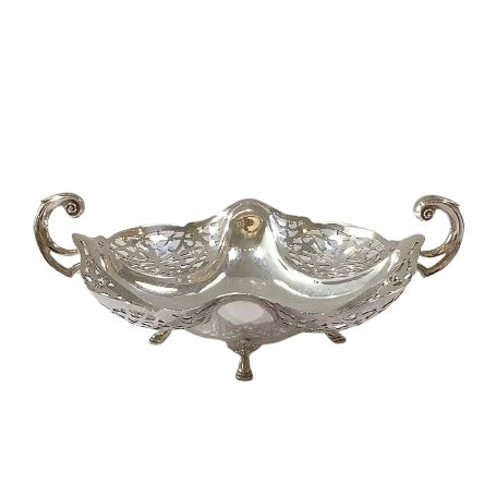 Vintage Silver Pedestal Footed Fruit Basket/Centerpiece Bowl