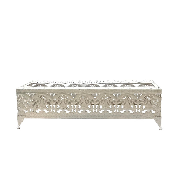 Vintage White Metal Tissue Box Cover