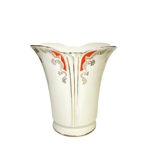 Vintage Orange & Gold German Tulip Vase