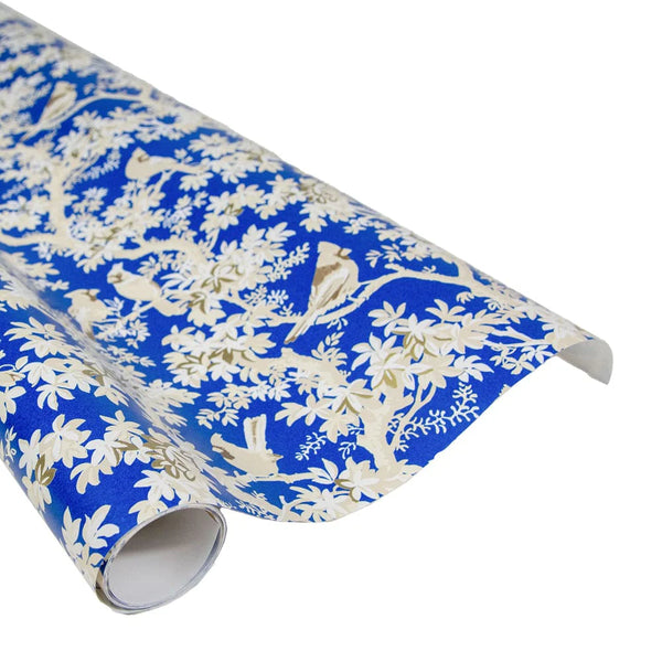 Scenic Songbirds Gift Wrapping Paper - China Blue