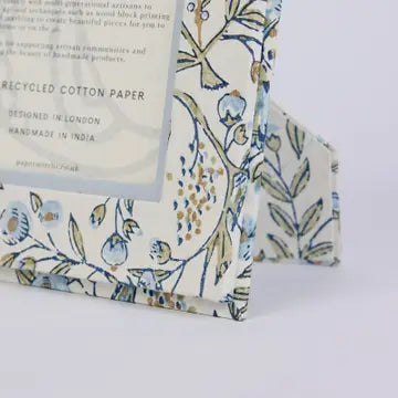 Block Printed Picture Frame - Songbird Blue Stone