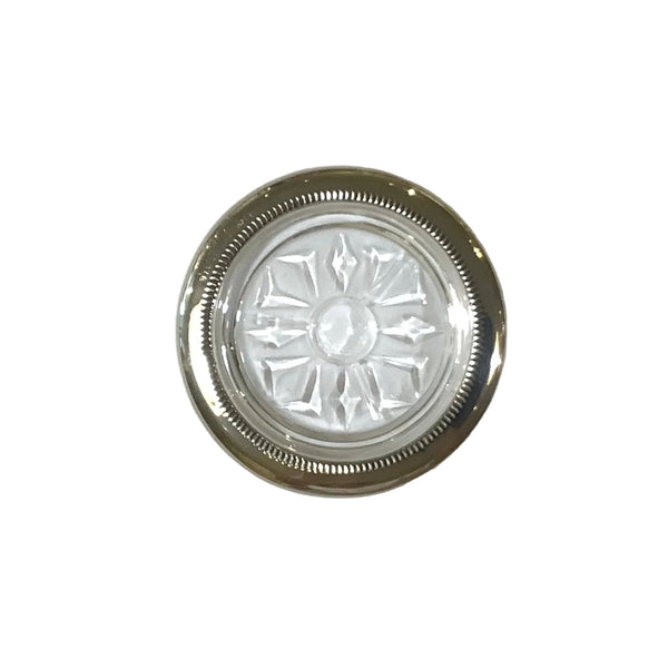 Vintage Leonard Silver-Plated & Glass Coaster