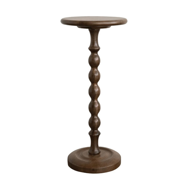 Mango Wood Turned Martini Table w/Walnut Finish