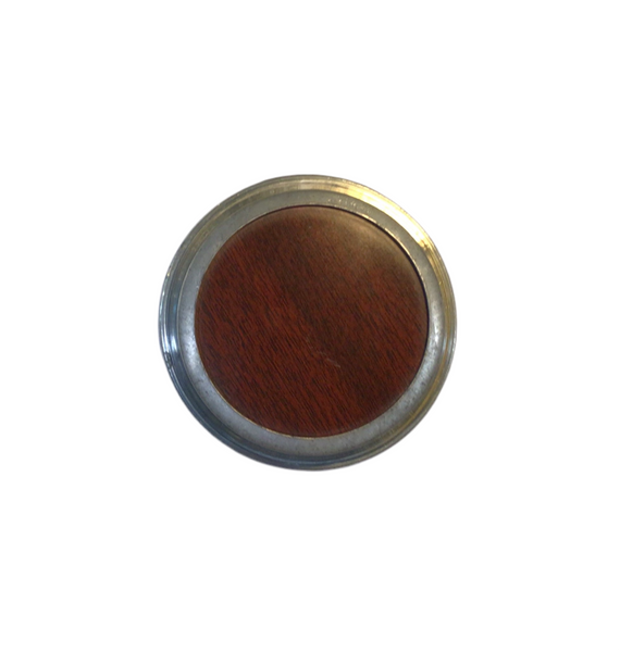 Vintage Silver & Wood Drink Coaster
