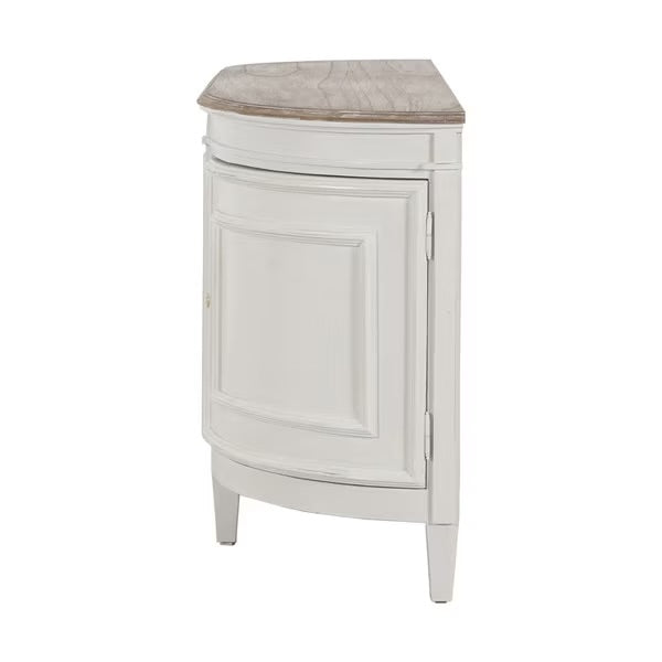 Bow Front White Sideboard