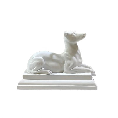 Vintage White Greyhound Dog Statue - Pair