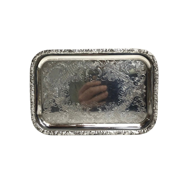 Vintage Rectangular Silver Tray