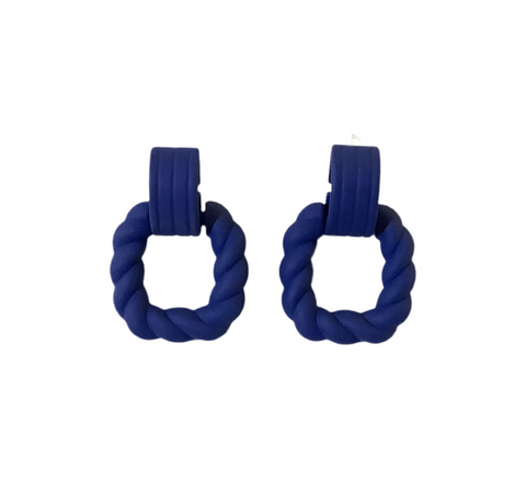Cobalt Blue Rope Earrings