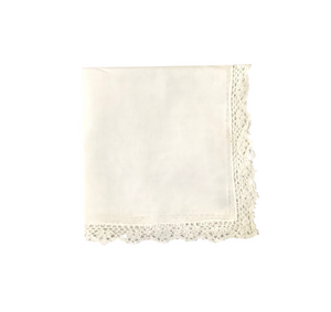 White Crochet Lace Edge Hankie