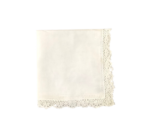 White Crochet Lace Edge Hankie