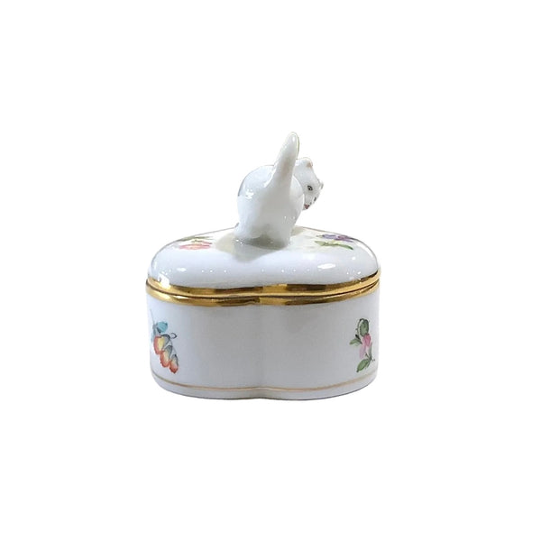Vintage Herend Queen Victoria Heart-Shaped Trinket Box