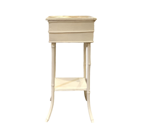 Vintage White Wicker Table