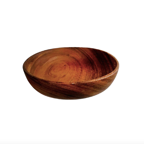 Acacia Wood Open Round Bowl