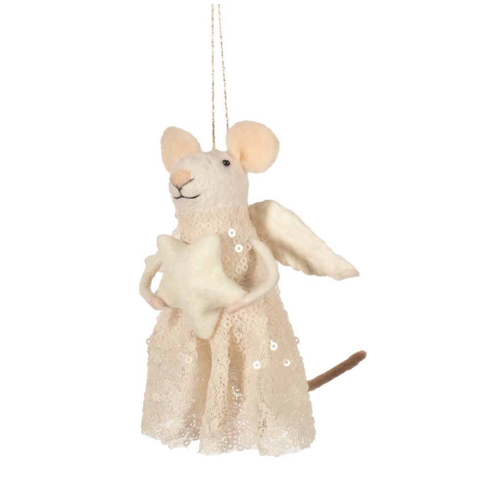 Angel With Star Felt Mouse Ornament