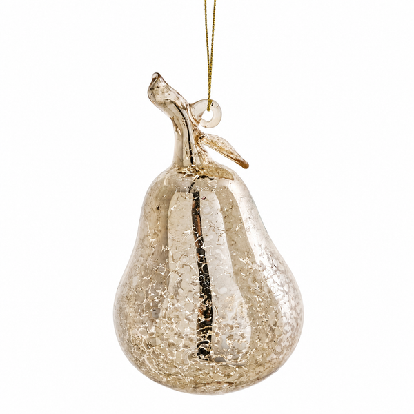 Antiqued Mercury Glass Fruit Ornament