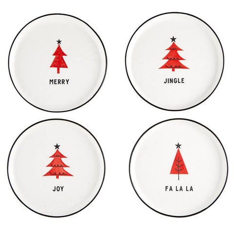 Holiday Appetizer Plates - Red